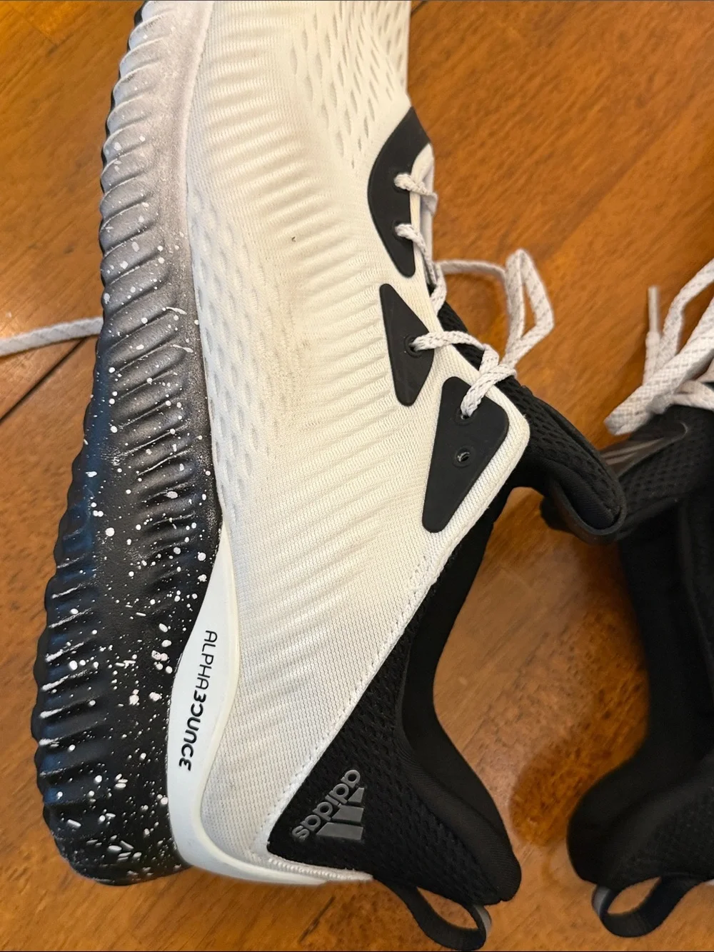adidas White & Black Speckled Sole Trainers size 16